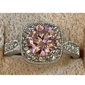 Swarovski Elegant Silver and Pink Ring